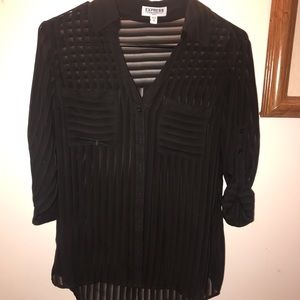 Sheer Black button up